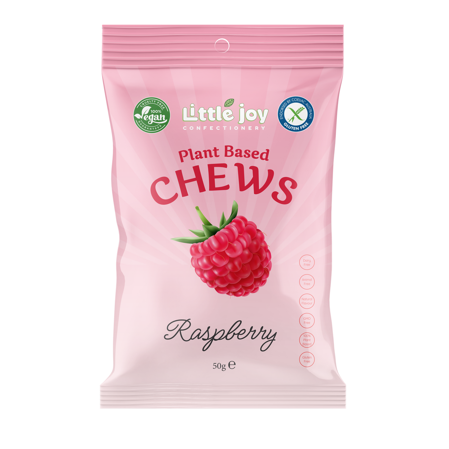Vegan Raspberry Chews 50g