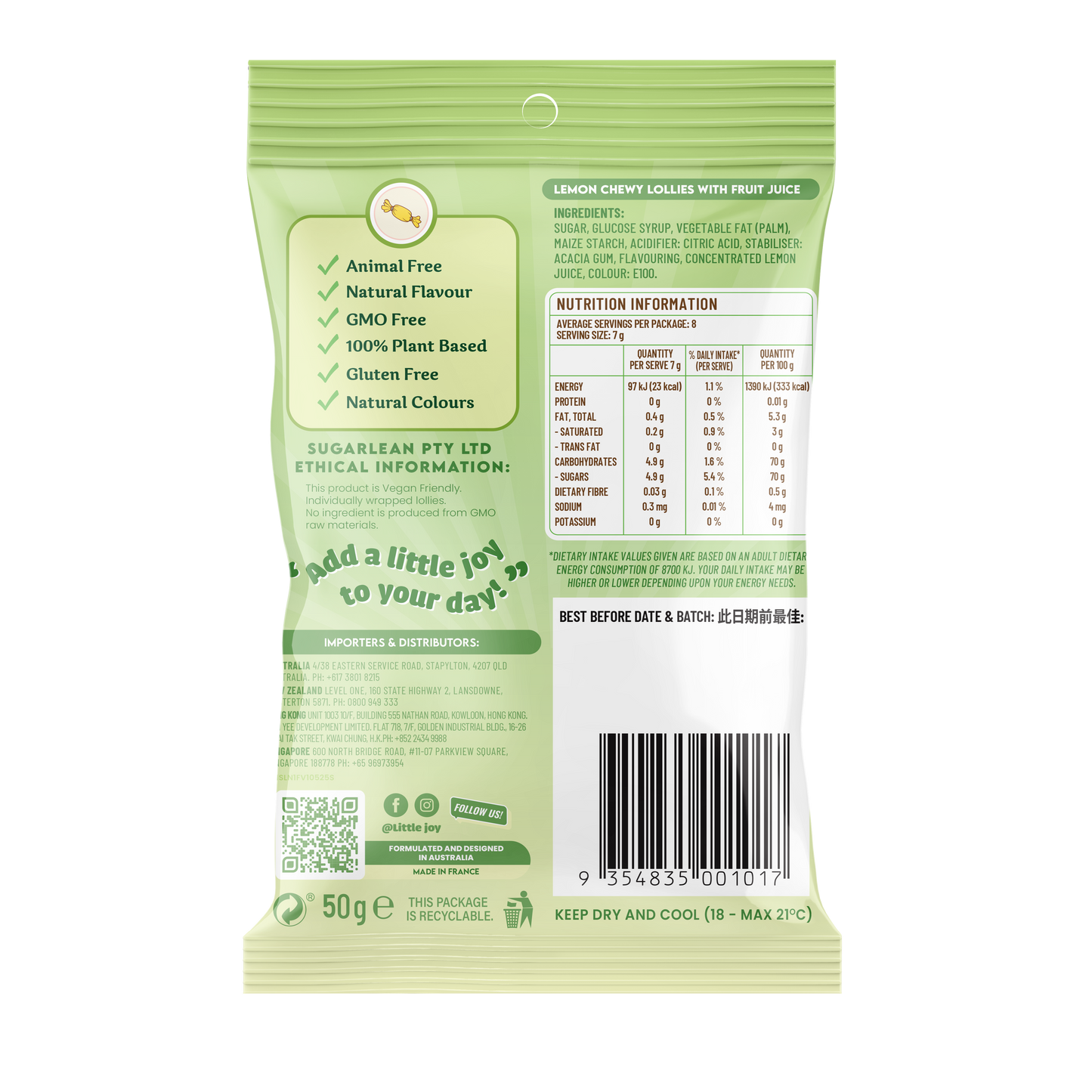 Vegan Lemon Chews 50g