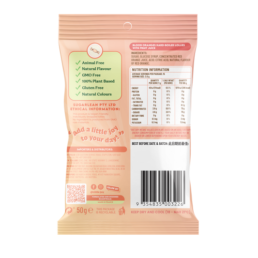 Vegan Hard-Boiled Blood Orange Flavours 50g