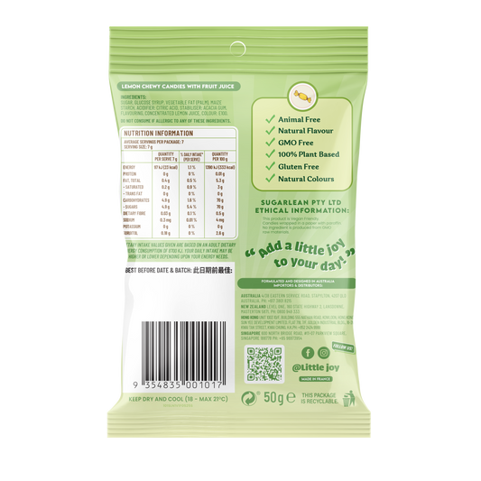 Vegan Lemon Chews 50g